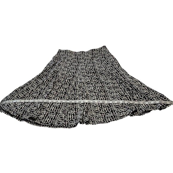 APT. 9 Flare Mid-Rise Midi Skirt Gray Black Geometric Poly Blend Women's Size S - Picture 7 of 11
